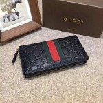 Gucci Gucci Signature Web zip around wallet black 408831