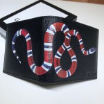 Gucci Kingsnake print leather wallet black 451268