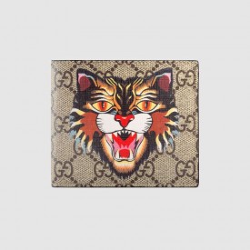 Gucci Angry Cat print GG Supreme wallet 451268