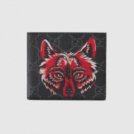 Gucci GG Supreme wallet with wolf beige 451268