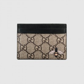 Gucci Bee print GG Supreme card case 451277