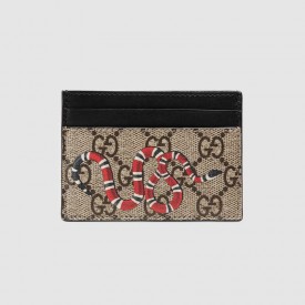 Gucci Kingsnake print GG Supreme card case 451277