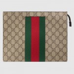 Gucci GG Supreme Web pouch beige 475316