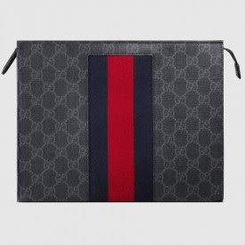 Gucci GG Supreme Web pouch black 475316