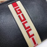 Gucci Gucci stripe leather pouch black 475316