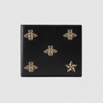 Gucci Bee Star leather bi-fold wallet black 495055