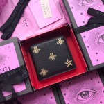 Gucci Bee Star leather bi-fold wallet black 495055