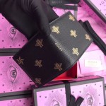 Gucci Bee Star leather bi-fold wallet black 495055