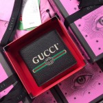 Gucci Print leather bi-fold wallet black 496309