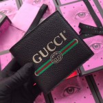 Gucci Print leather bi-fold wallet black 496309