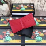 Gucci Print leather bi-fold wallet red 496309