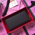 Gucci Print leather zip around wallet black 496317