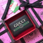 Gucci Print leather card case black 496319