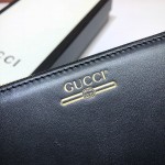 Gucci Leather zip around wallet with Gucci logo black 547591