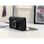 Gucci Dionysus leather super mini bag black leather 476432