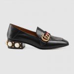 Gucci Leather mid-heel loafer black 423559