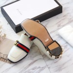 Gucci Leather mid-heel loafer white 423559