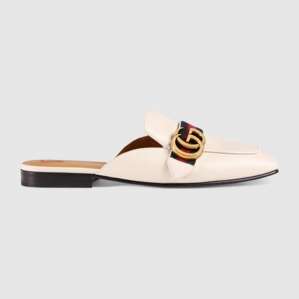 Gucci leather slipper in white 423694