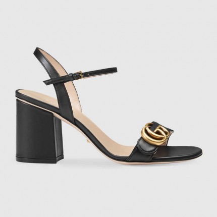 Gucci Leather mid-heel sandal black 453379