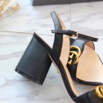 Gucci Leather mid-heel sandal black 453379