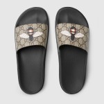 Gucci GG Supreme bee slide sandal mules 456243