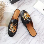 Gucci Princetown embroidered slipper black 457135