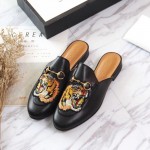 Gucci Princetown embroidered slipper black 457135