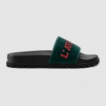 Gucci Velvet slide sandal with embroidery 478175