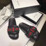 Gucci Satin slide with Web bow black 498316