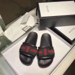 Gucci Satin slide with Web bow black 498316