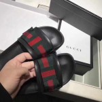 Gucci Satin slide with Web bow black 498316