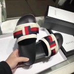 Gucci Satin slide with Web bow white 498316