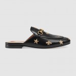 Gucci Princetown embroidered leather slipper black 505268