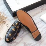 Gucci Princetown embroidered leather slipper black 505268