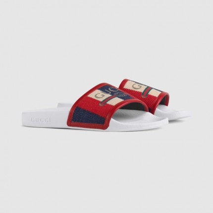 Gucci logo Sylvie slide sandal 525141