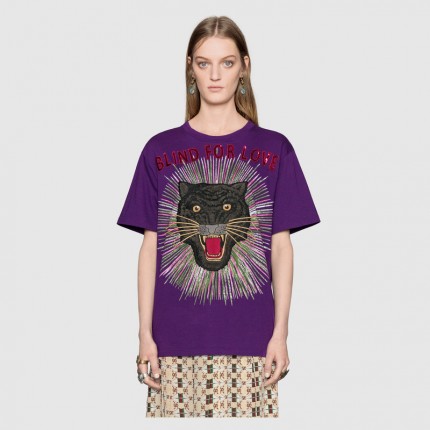 Gucci Panther with rays cotton T-shirt 469307_X9B90