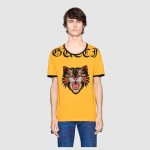  Gucci Cotton T-shirt with Angry Cat appliqué 476035_X5V03