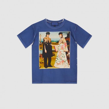 #GucciHallucination print T-shirt blue 492347