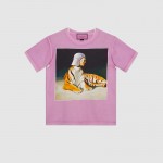 #GucciHallucination print T-shirt pink 492347