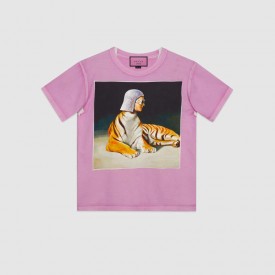 #GucciHallucination print T-shirt pink 492347