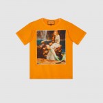 #GucciHallucination print T-shirt saga orange 492347