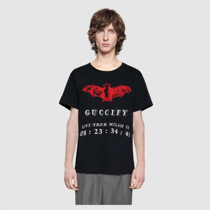 "Guccify" invite cotton T-shirt 493117 X3N25