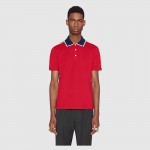 Gucci Cotton polo with Gucci stripe 500972_X9M38