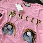 Gucci Oversize T-shirt with manga eyes 492347 in pink