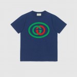 Gucci Oversize T-shirt with Interlocking G Blue 565806