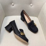 Gucci  mid heel pump in black leather 408208