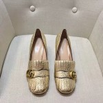 gucci metallic mid heel pump 408208