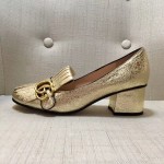 gucci metallic mid heel pump 408208