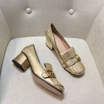 gucci metallic mid heel pump 408208