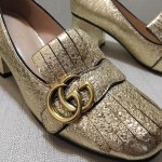 gucci metallic mid heel pump 408208